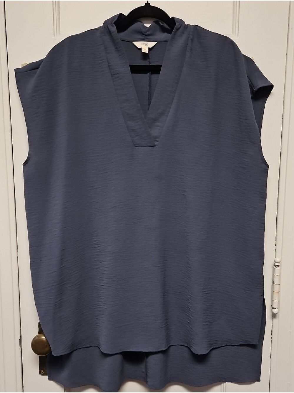 Terra & Sky Slate Blue V-Neck Sleeveless Tunic